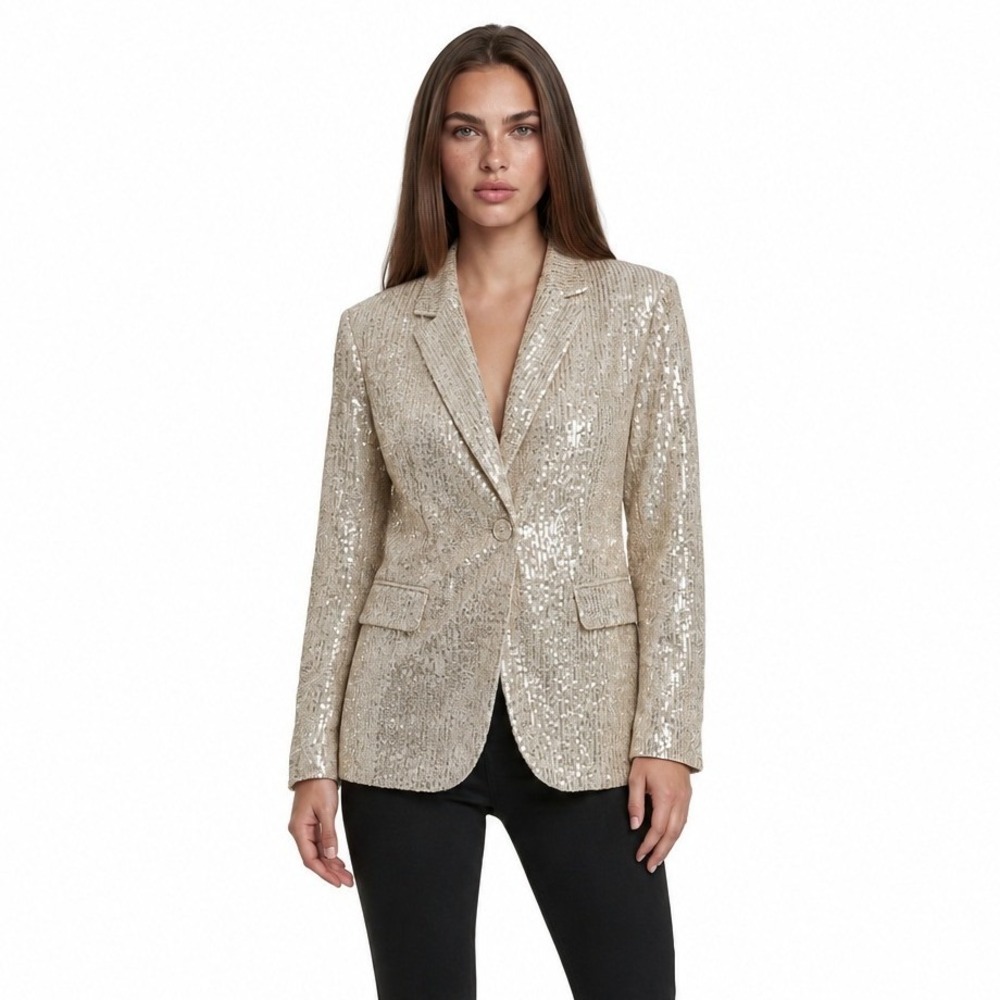 LOFT Gold Sequin Blazer